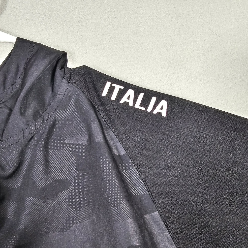 Lotto Italian Sport Design Men Black Camo Quarter Zip Hooded Windbreaker Size LL - Picture 4 of 13